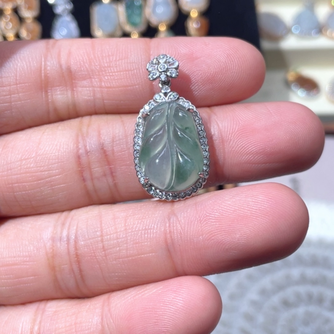 翡翠银S925镶嵌颈饰