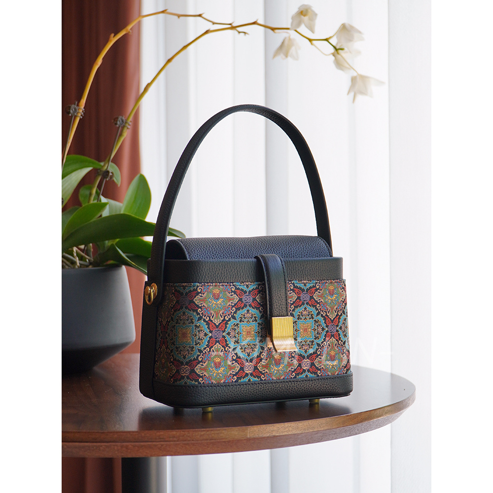 非遗宋锦蜀锦新中式国风女包单肩斜挎手提手挽复古百搭盒子包