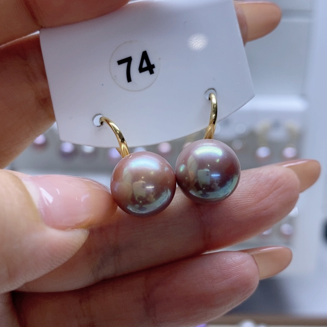 淡水珍珠耳饰银S925镶嵌