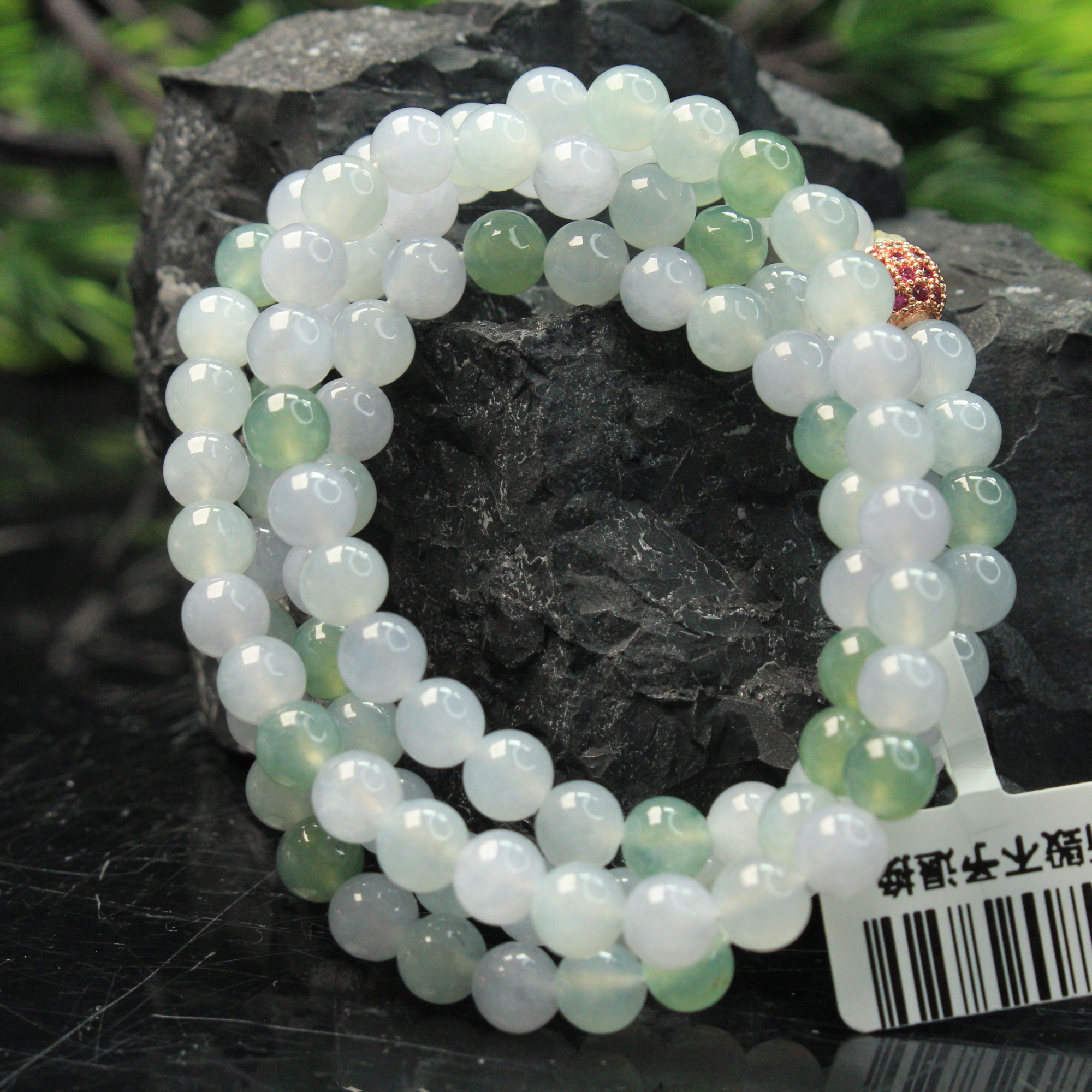 12ZB天然缅甸A货翡翠手串/000638嘉禾珍宝