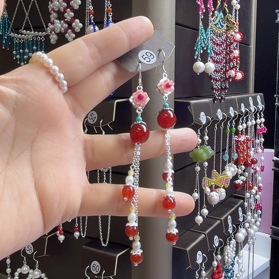 滴***瑰925银博雅手作S925纯银耳饰