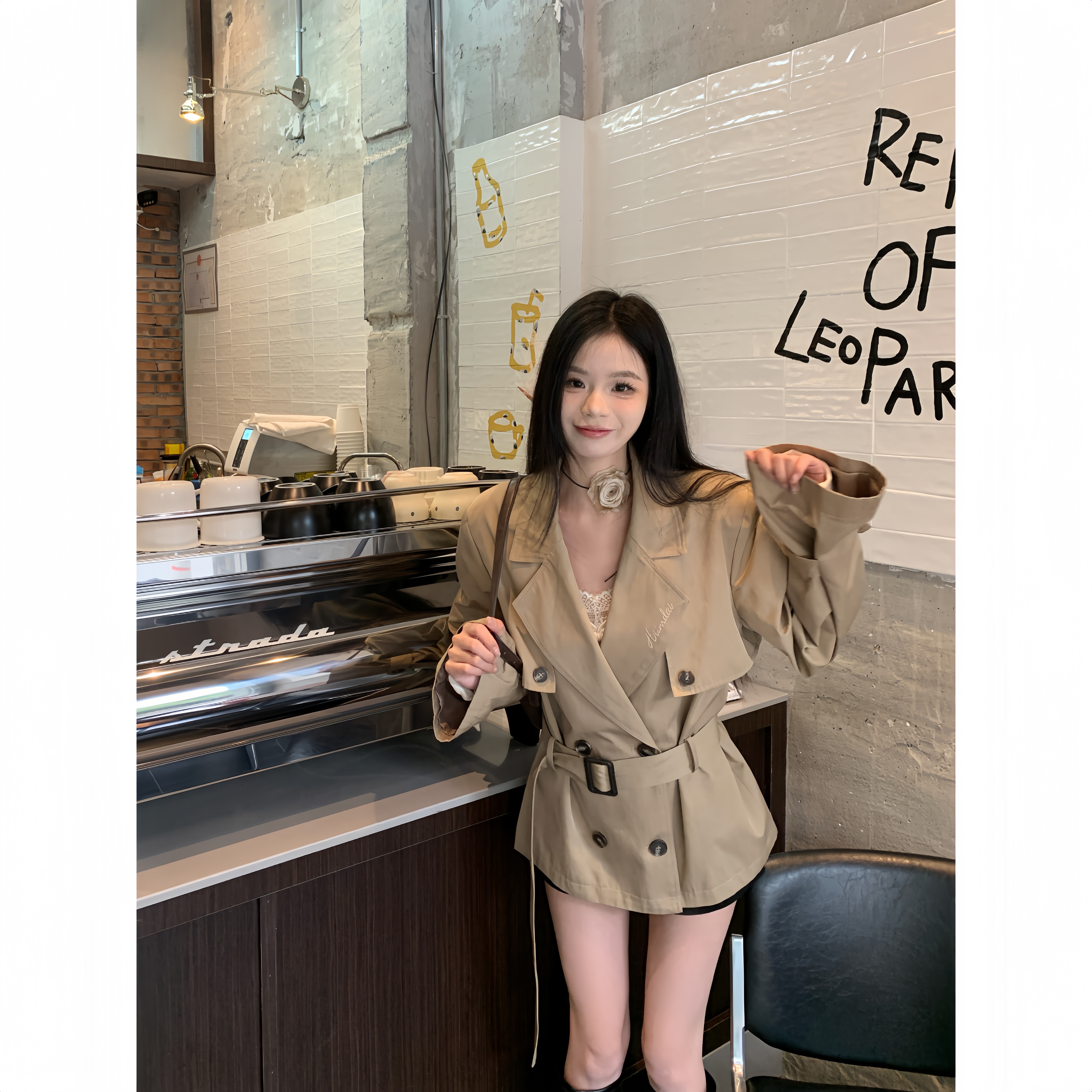 【UM家】巴宝 · 栗子秋意浓 拽姐穿搭廓形显瘦双排扣中长款风衣外套