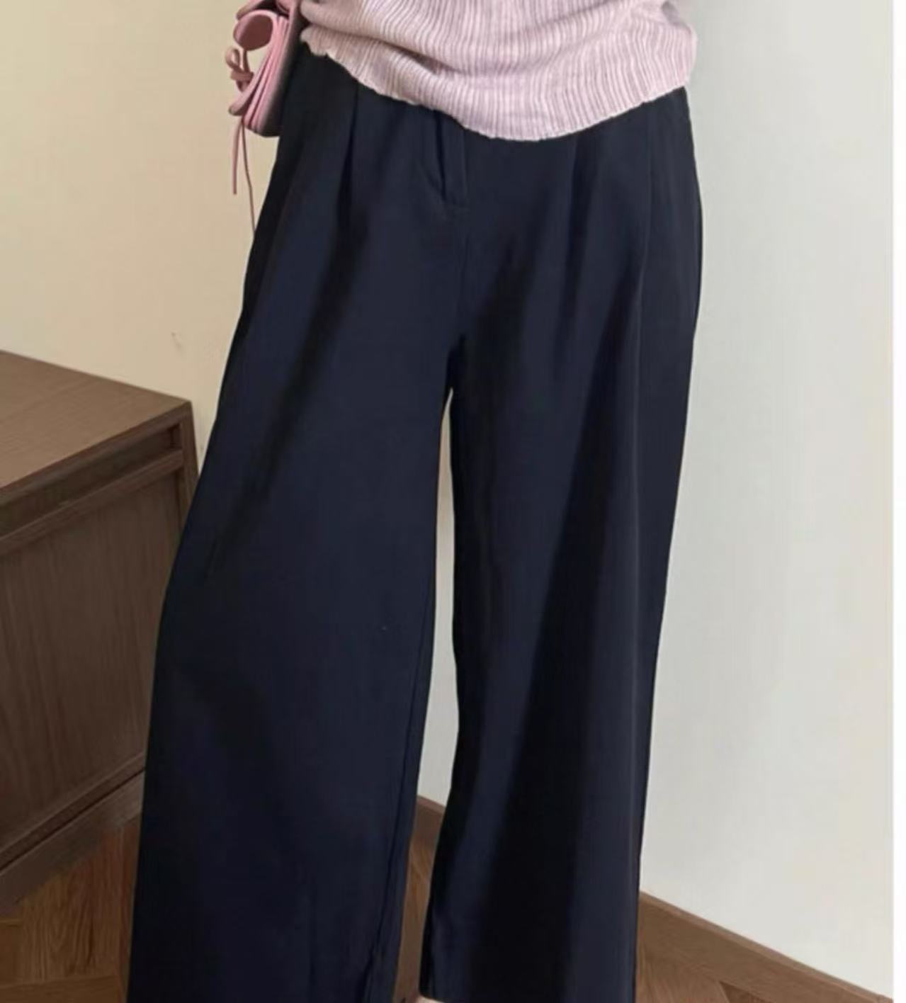 韩版简约百搭显瘦天丝棉休闲裤