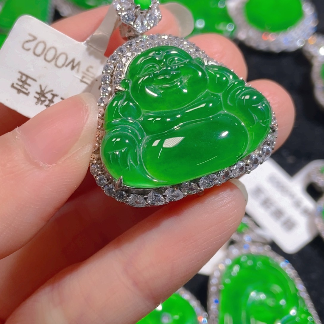 翡翠吊坠(不含链)银S925镶嵌