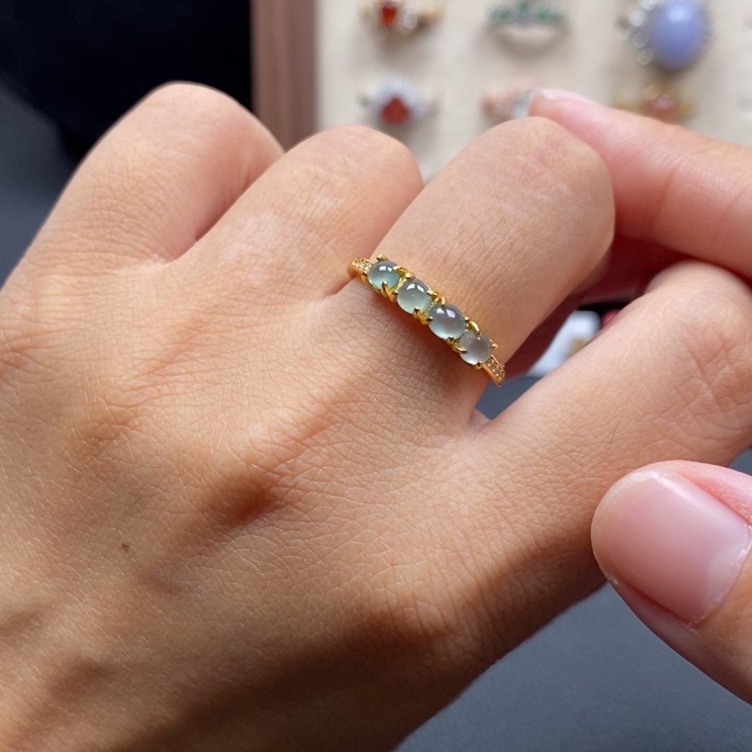 翡翠银S925镶嵌戒指