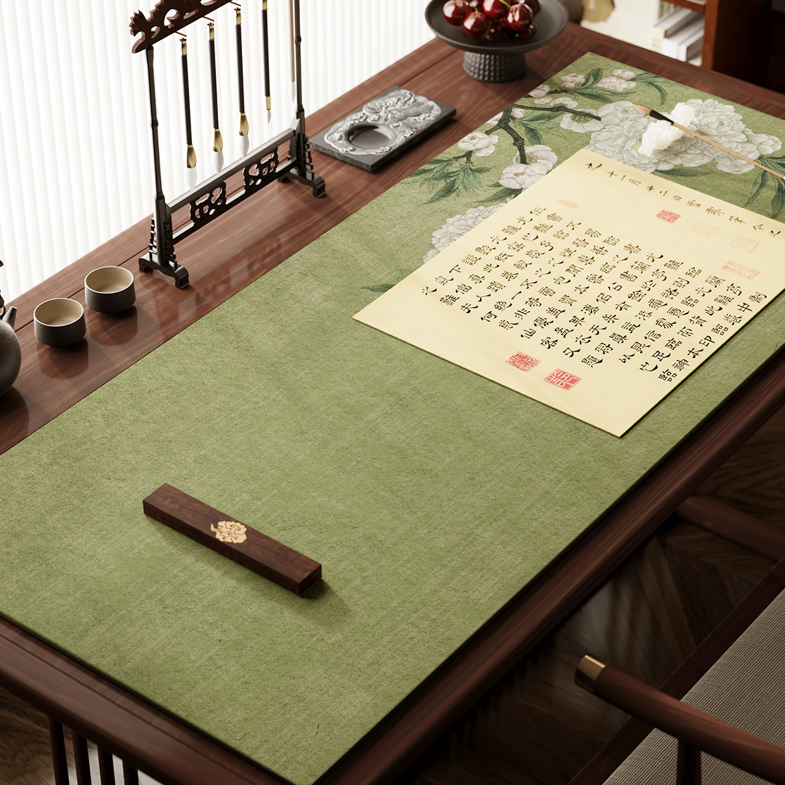 新中式小学生毛笔字书法垫桌面布置专用毛毡书法专用桌面文房四宝
