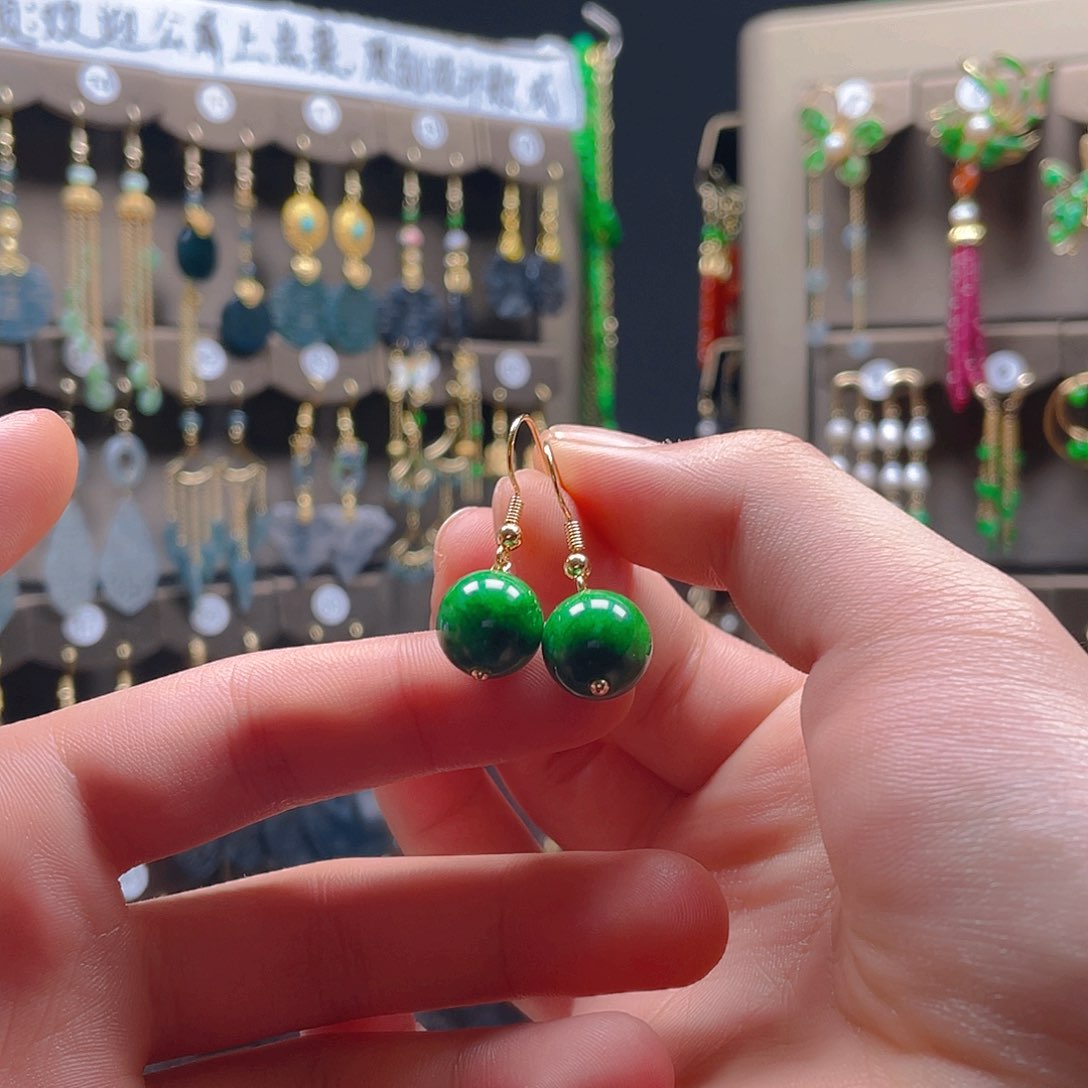 玛瑙/玉髓耳饰合金