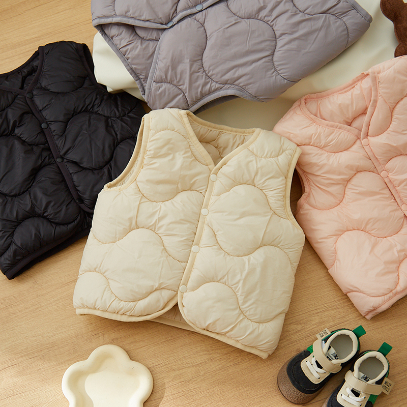 儿童保暖马甲秋冬新款防风加厚男童女童棉服外套保暖外穿马甲上衣