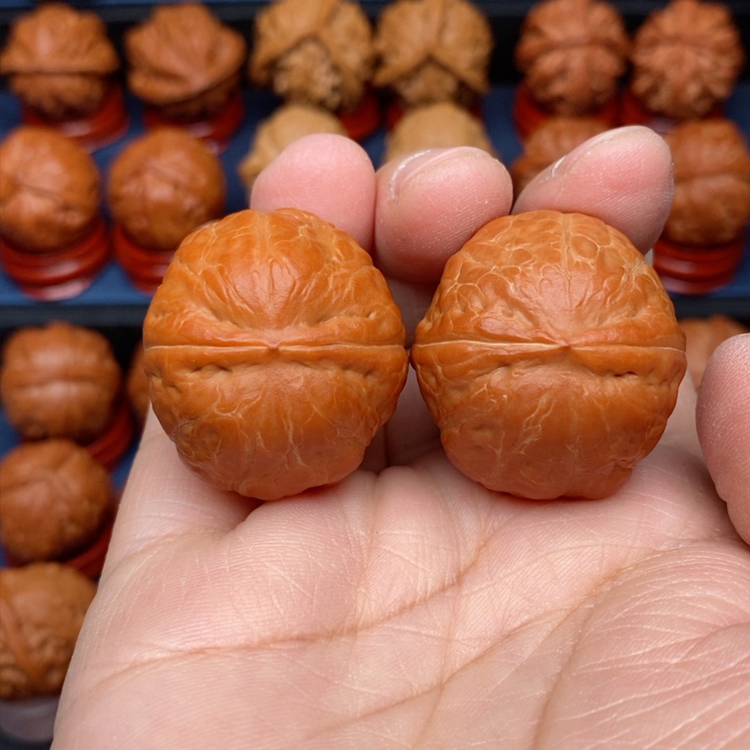 把件文玩核桃手捻野生精品南瓜墩