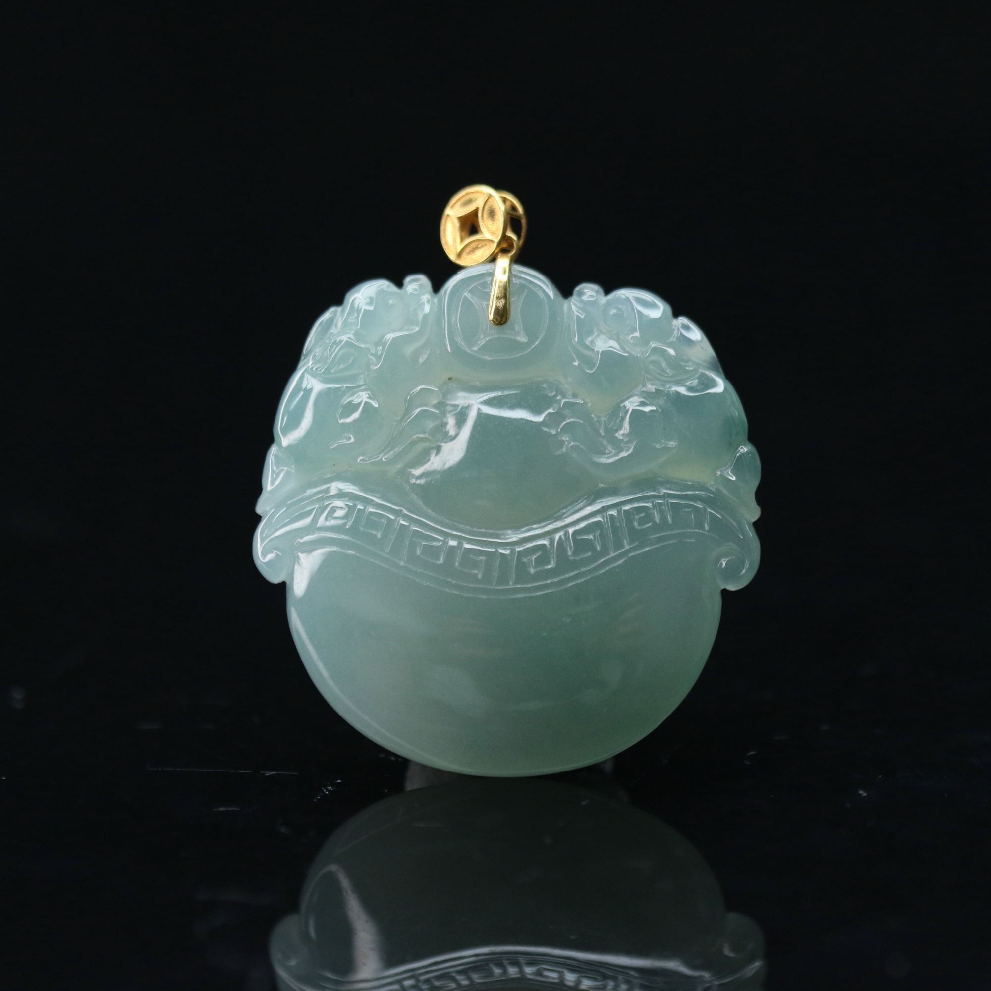 24天然缅甸翡翠A货18k吊坠/000451/上海嘉禾拍卖