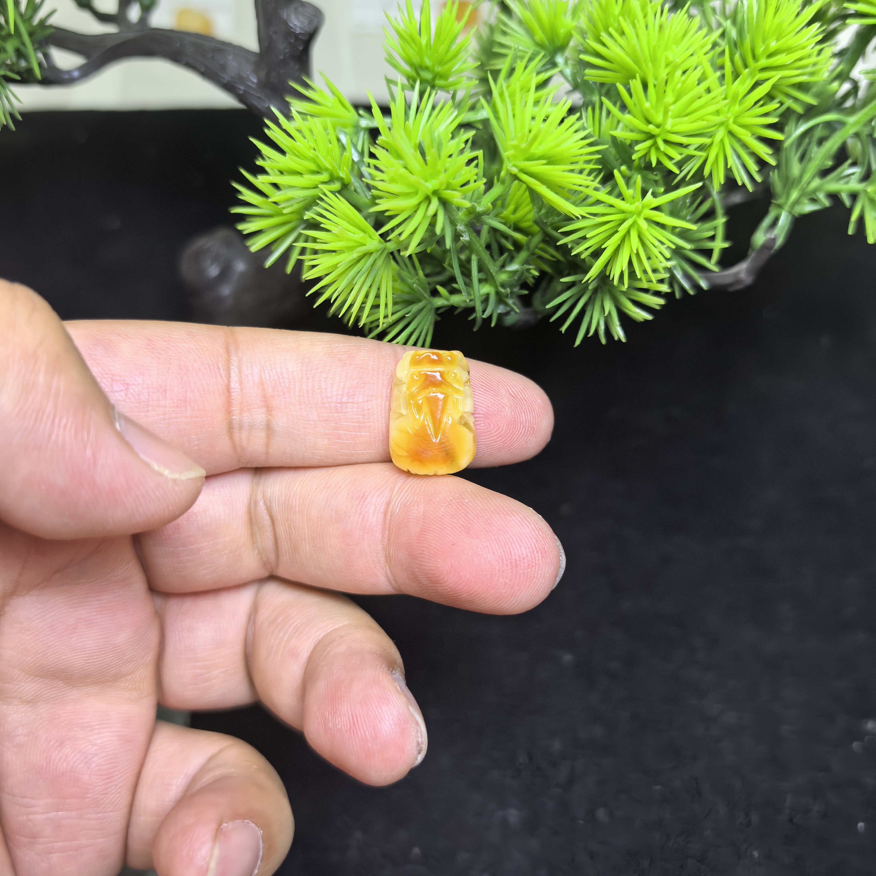 Y1804天然蜜蜡精工貔貅配饰配珠尺8✖️12×17.3配珠无优化原矿