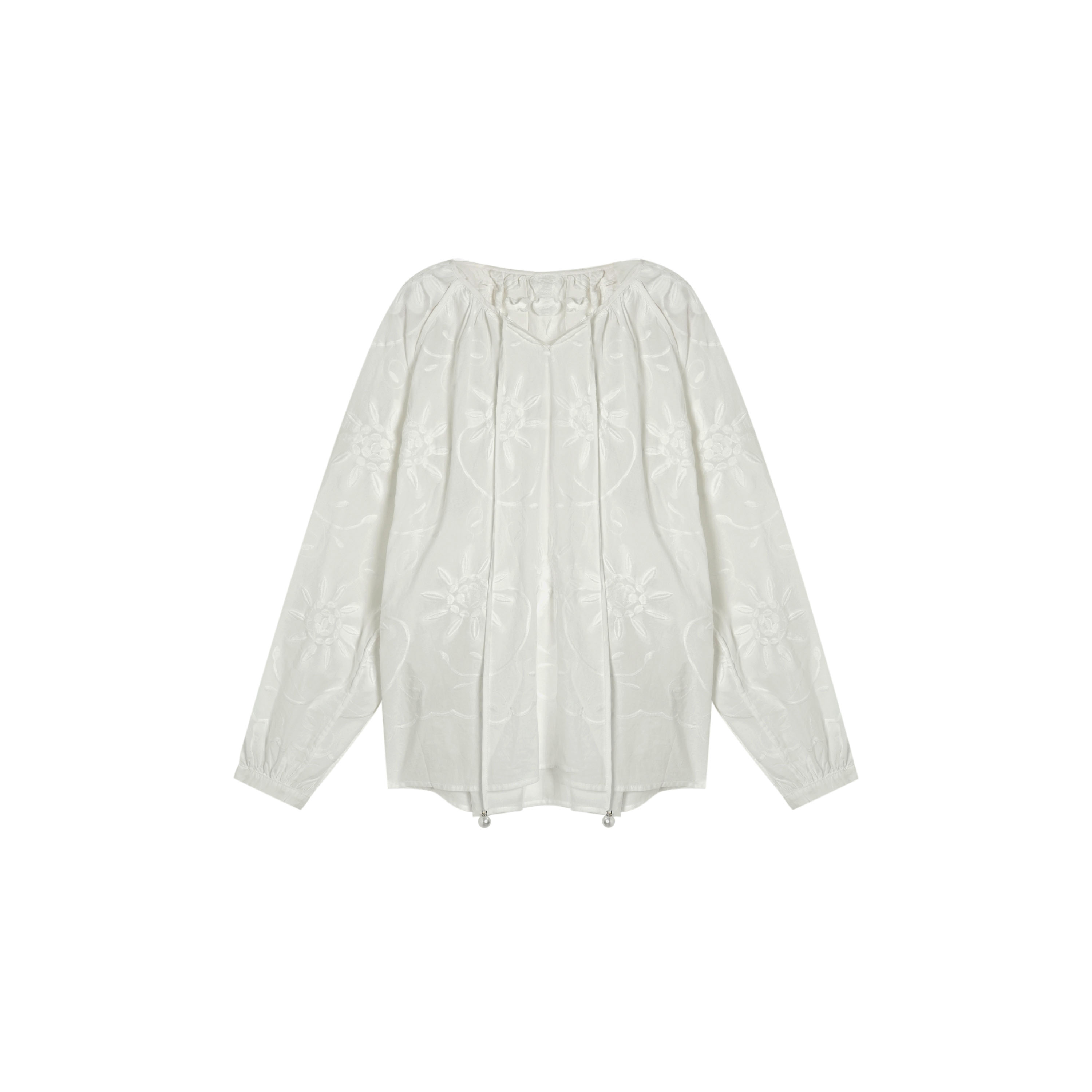 ‘塞纳河畔’2025新款气质百搭圆领设计师女士衬衫885211S088