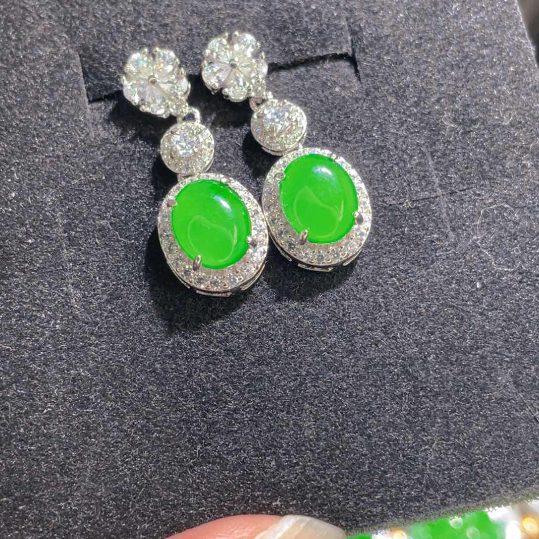 翡翠吊坠(不含链)银S925镶嵌