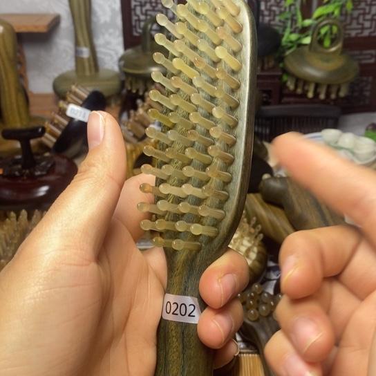 福利款绿檀56齿羊角按摩