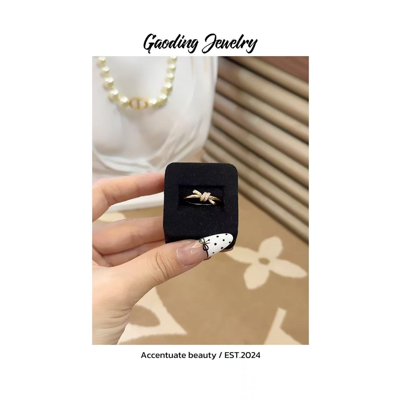 梵克宝 JZ(绳结指）气质时尚窄版围巾 个性ins镶嵌T73 T74