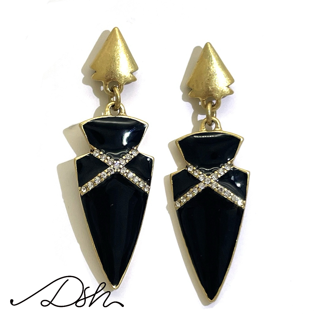 合金合成锆石耳饰  （琅彩流光系列）高级暗黑异形耳钉16143