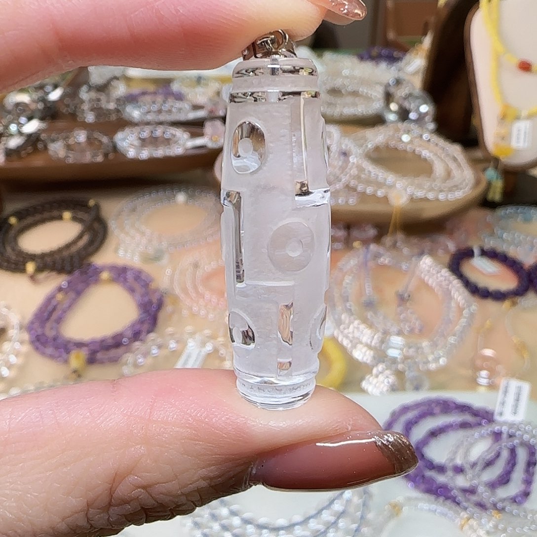 手串未镶嵌水晶天然白水晶天珠