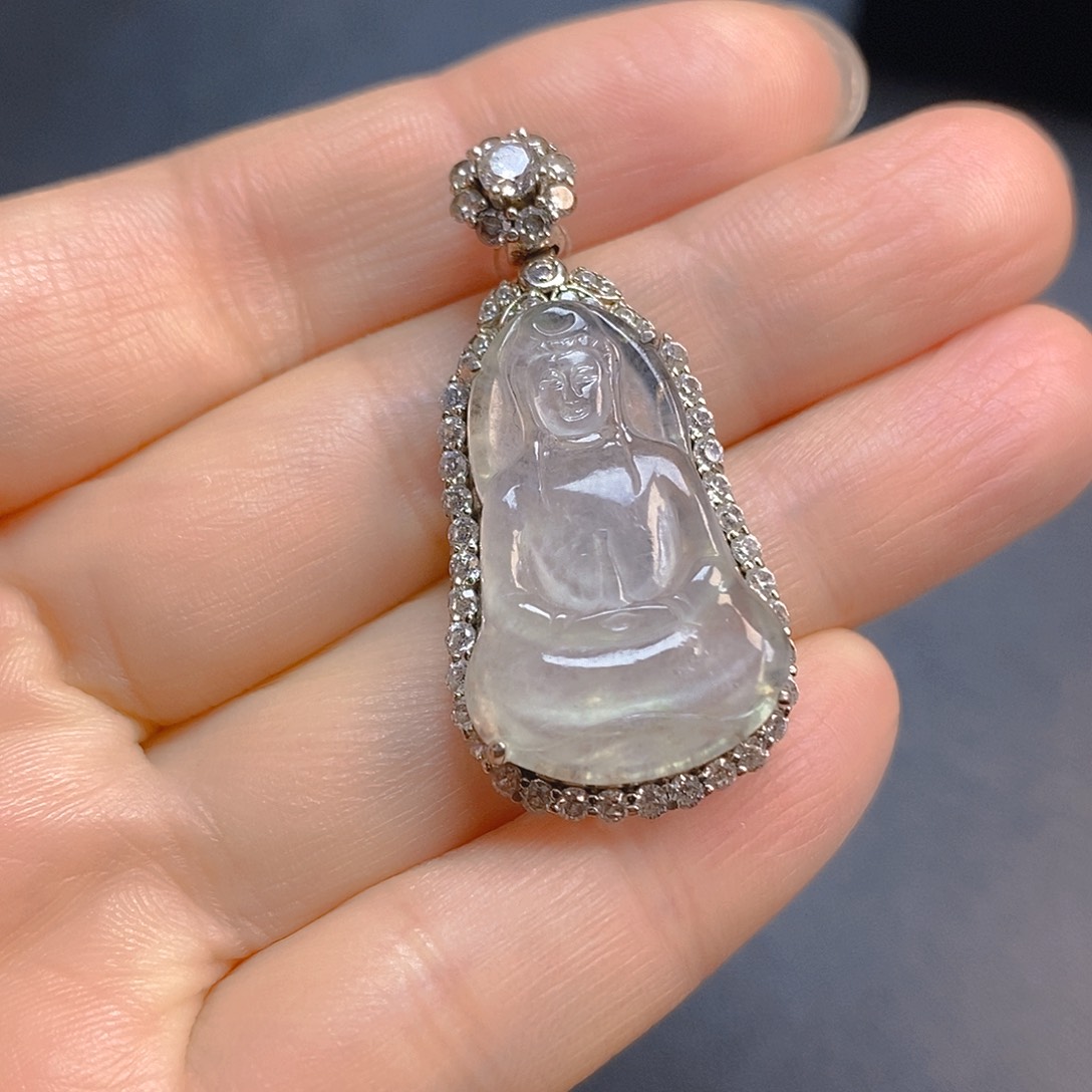 翡翠银S925镶嵌颈饰