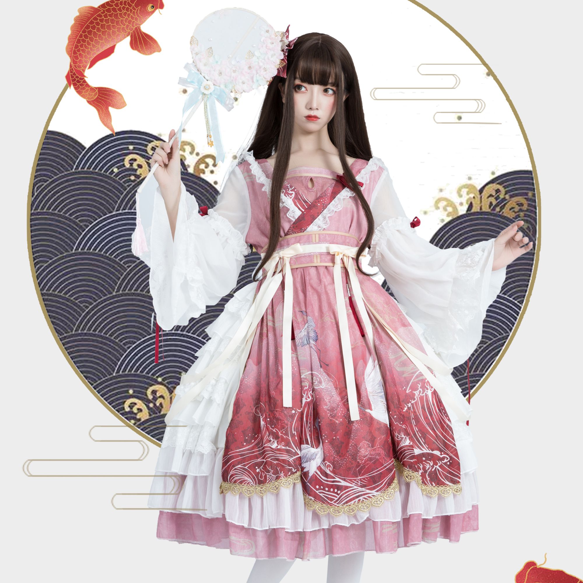 【鹤卿遥遥1.0】豹了个猫原创设计日常中华风op连衣裙古风洛丽塔裙