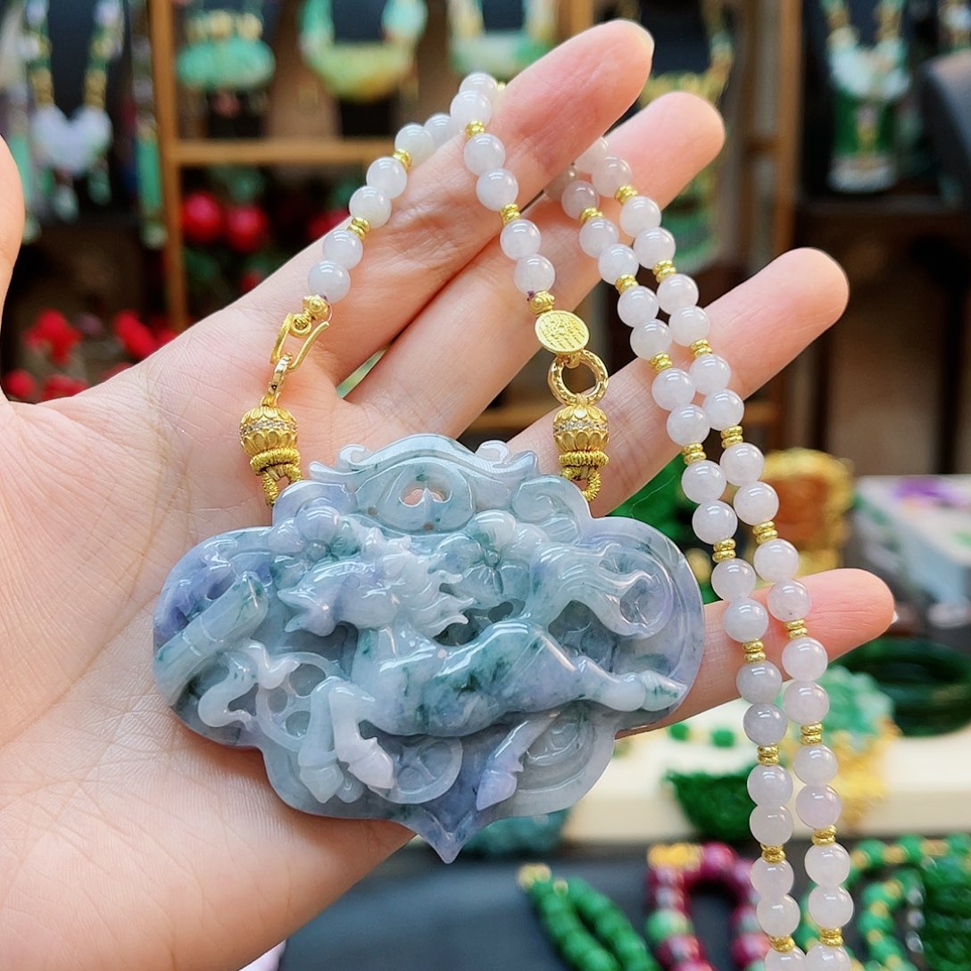 翡翠合金颈饰蔷*48小时鉴赏期