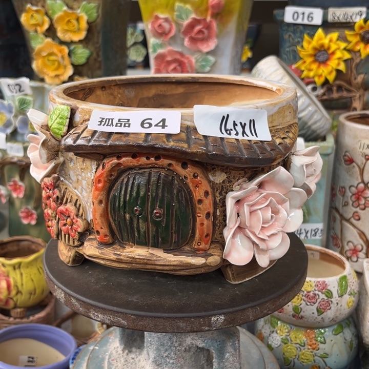 紫砂花盆粗陶材质多肉花盆