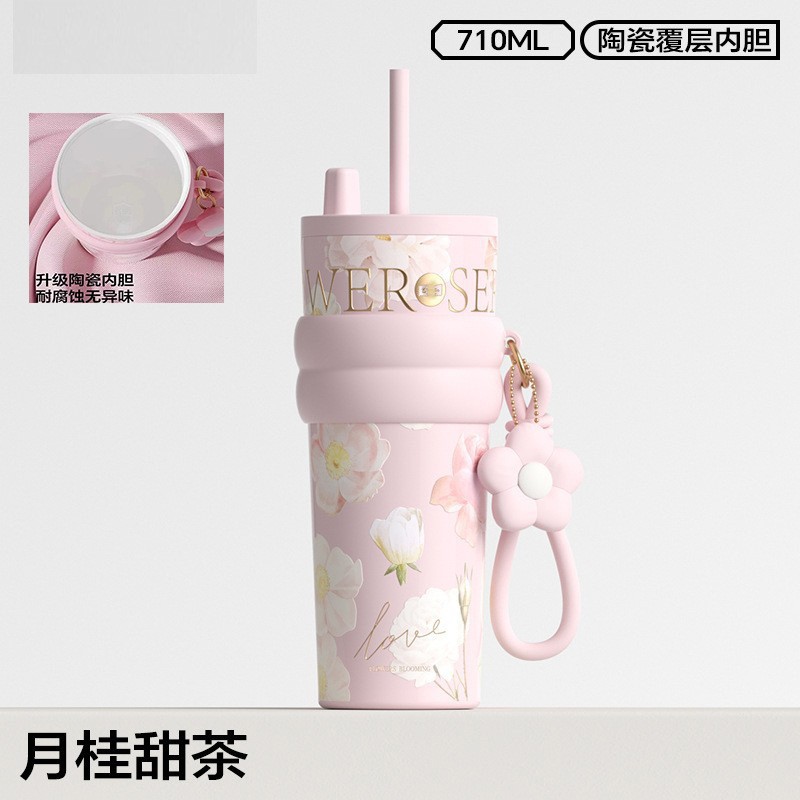 新款冰霸杯316不锈钢保温杯高颜值女便携吸管杯大容量车载咖啡杯