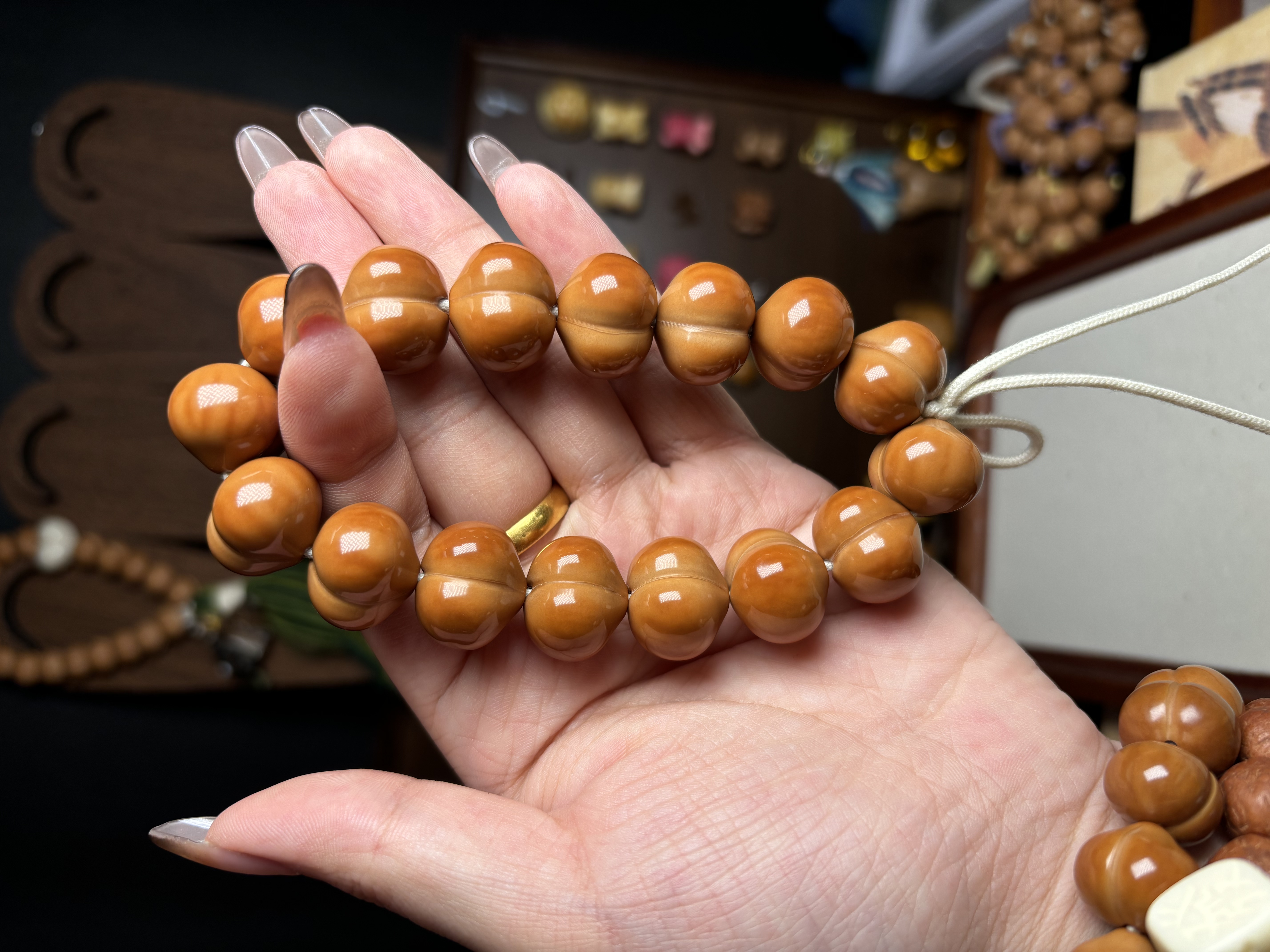 山云文玩【柯基臀手工亮面屁桃】全品无暇天然猴头核桃手工屁桃手持