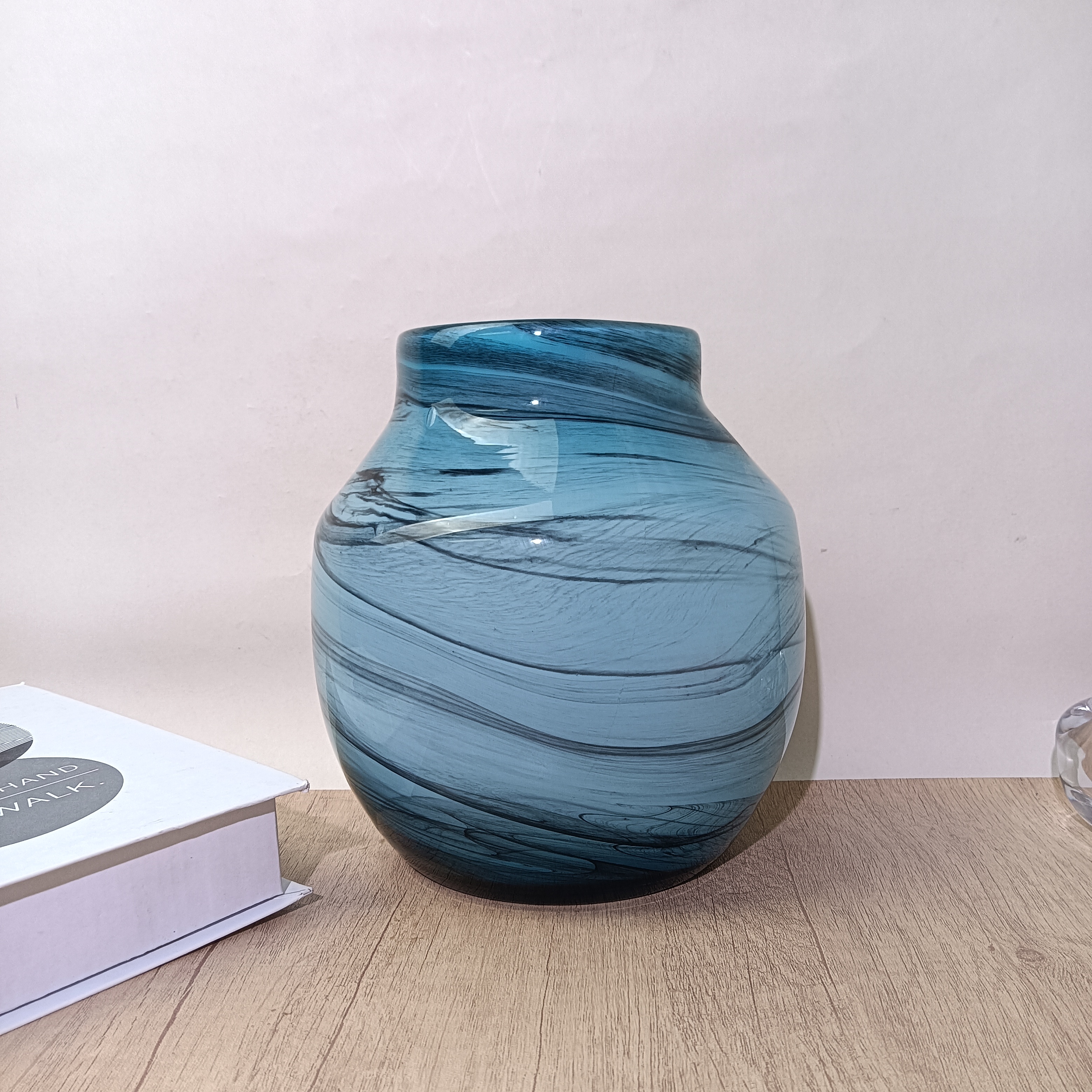 Q115 欧式轻奢不规则琉璃花瓶桌面简约花卉装饰品花器