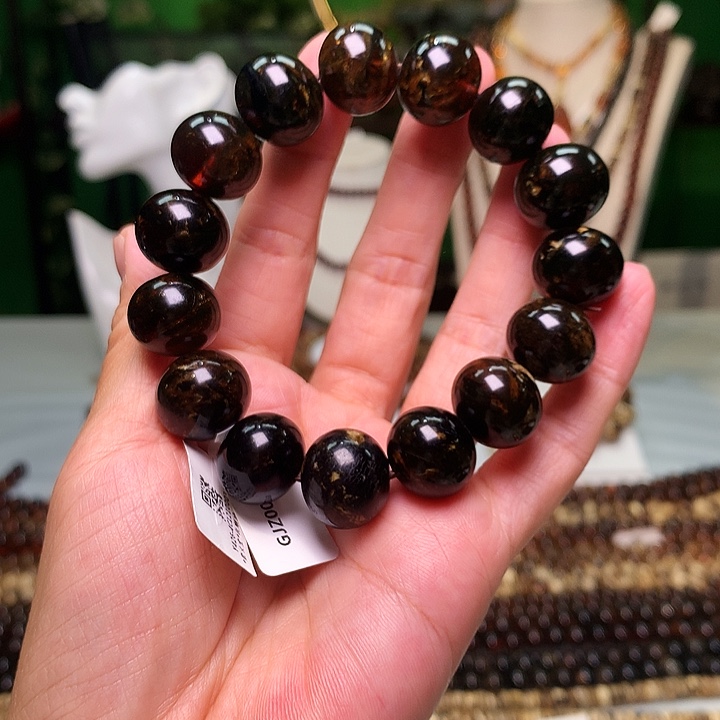 未镶嵌琥珀裸石16黑花