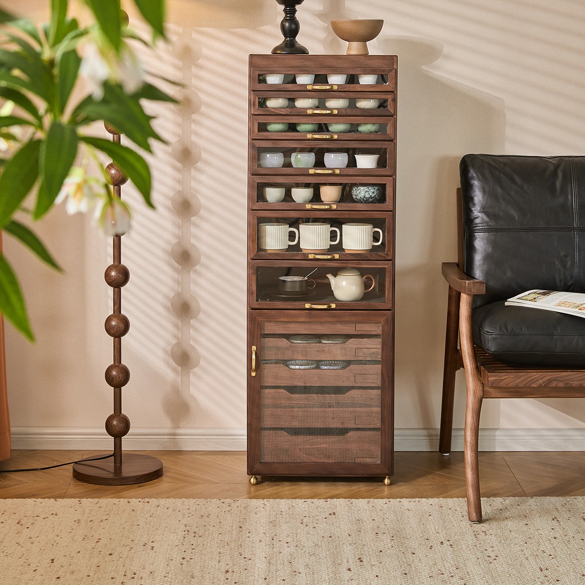 墨栖“琅琊柜”5o大人牙科柜茶水柜茶具柜北美黑胡桃文玩柜琅琊柜