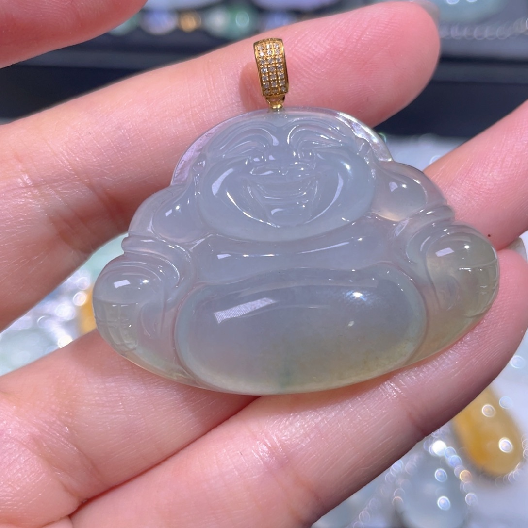 颈饰18K金镶嵌翡翠翡翠