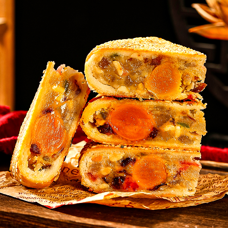 旺来发月饼温州特产手工大月饼蛋黄鲜肉五仁肉松多种口味传统美味