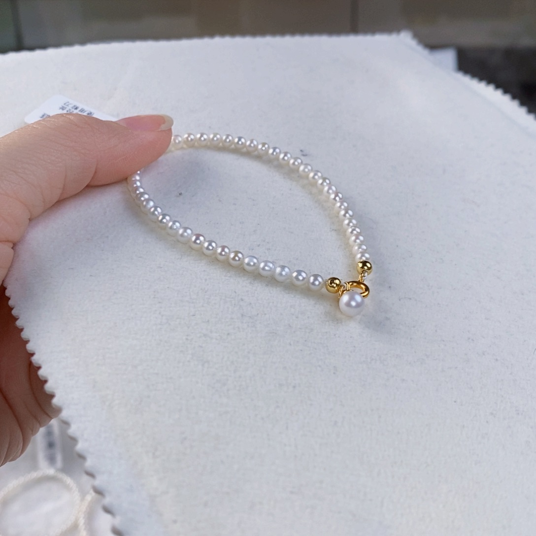 淡水珍珠手绳银S925镶嵌