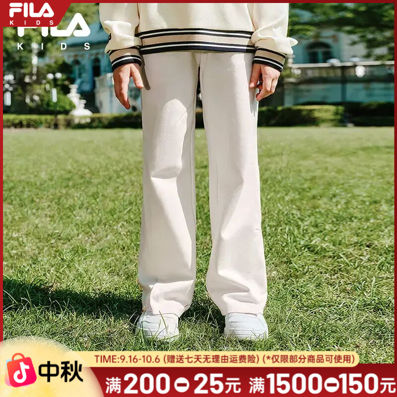 FILA斐乐儿童【哈佛联名长裤】秋季新款女童休闲舒适卫裤K12G534603