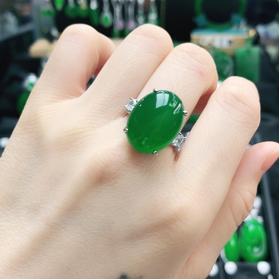 玛瑙/玉髓银S925镶嵌戒指