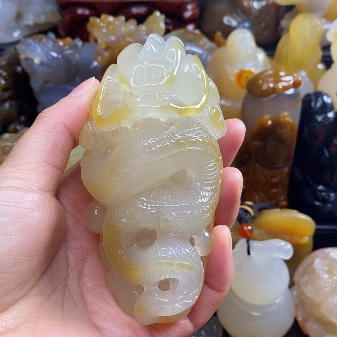 初***哥玛瑙/玉髓未镶嵌手把件