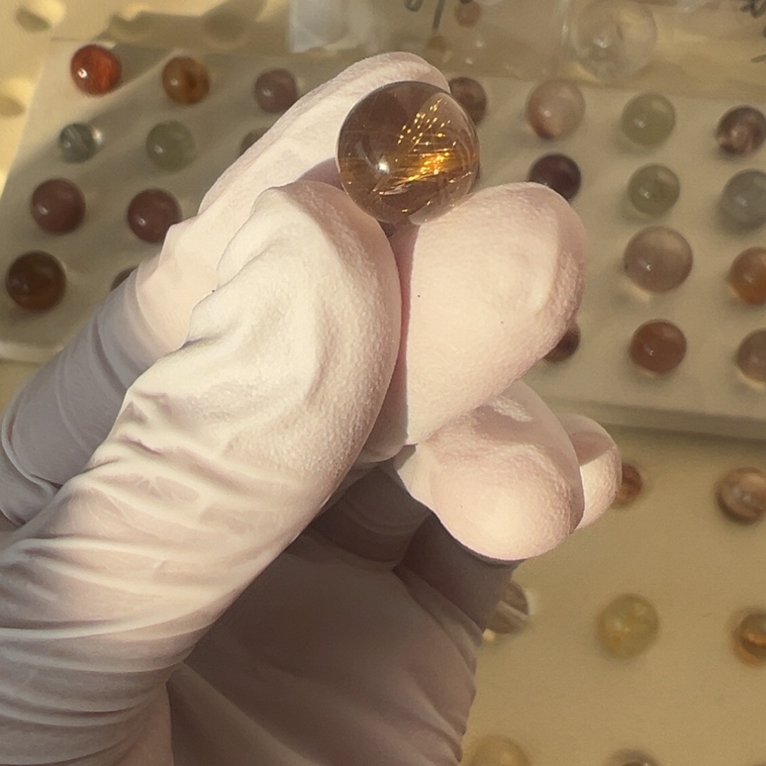 水晶发单珠9.8mm打孔不退换未镶嵌洋*