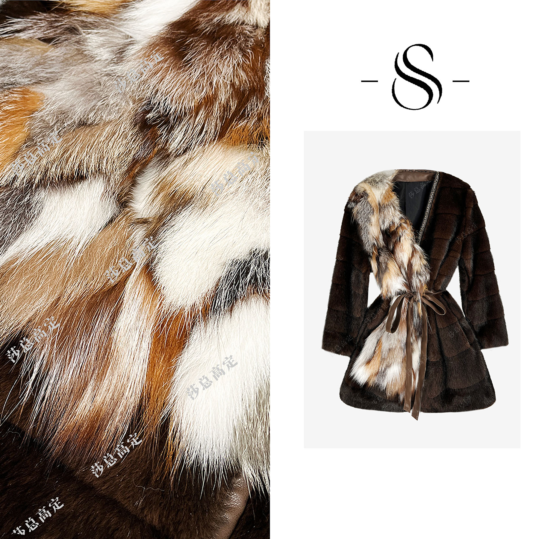 【丹丹】韩式冬款不规则拼接设计束腰显瘦减龄女外套D0076