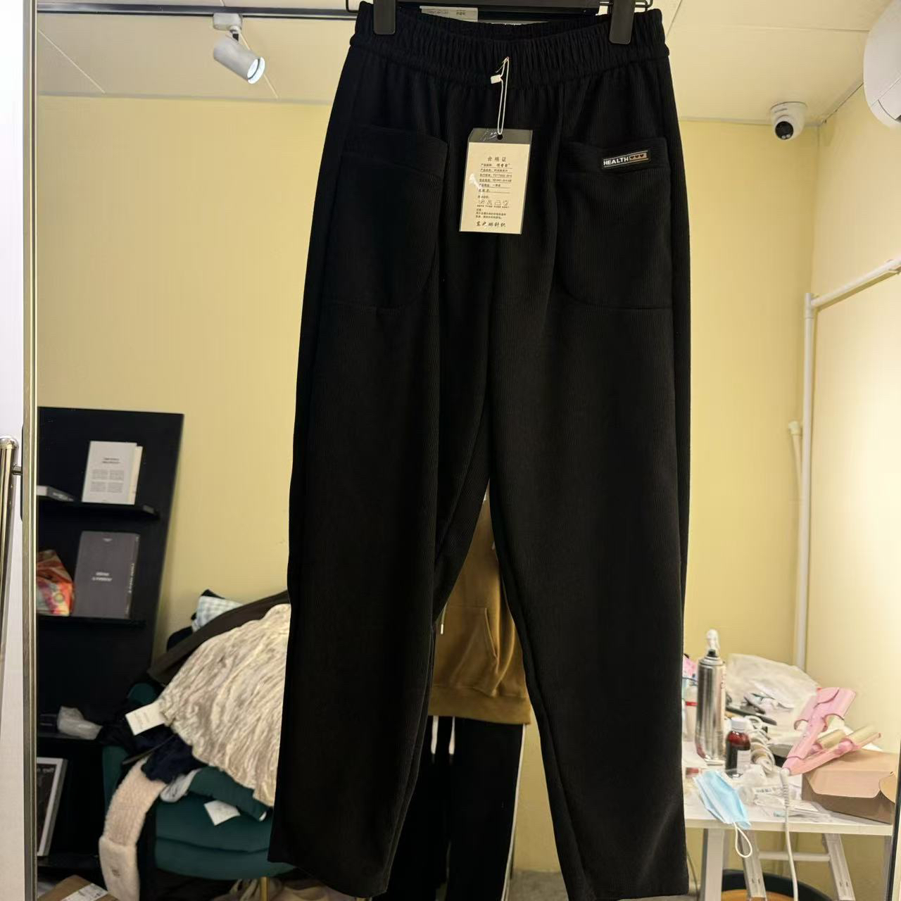 秋冬季加厚哈伦裤女松紧高腰弹力显瘦百搭休闲直筒长裤