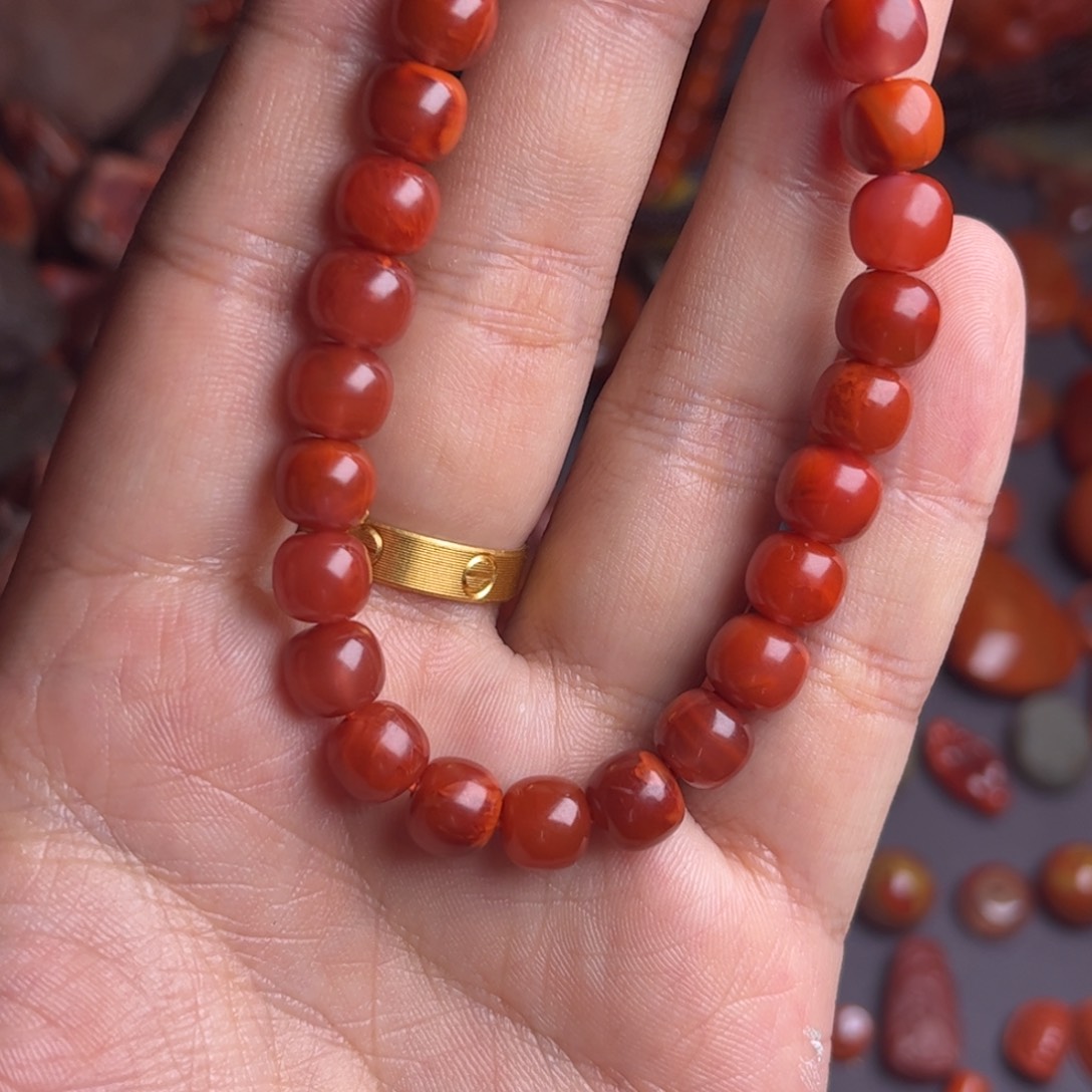 南红玛瑙手链未镶嵌