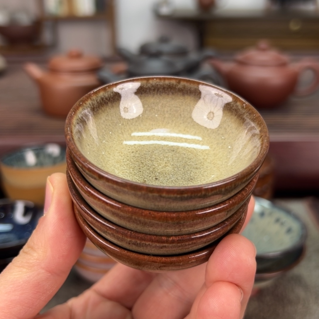 紫砂茶壶天目盏四只