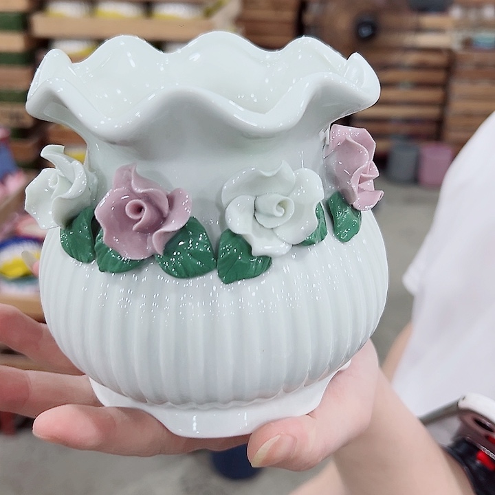 有孔.凑满10元发货多肉陶瓷花盆！