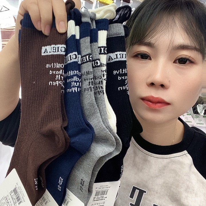 棉纶棉袜女袜双螺口洋气