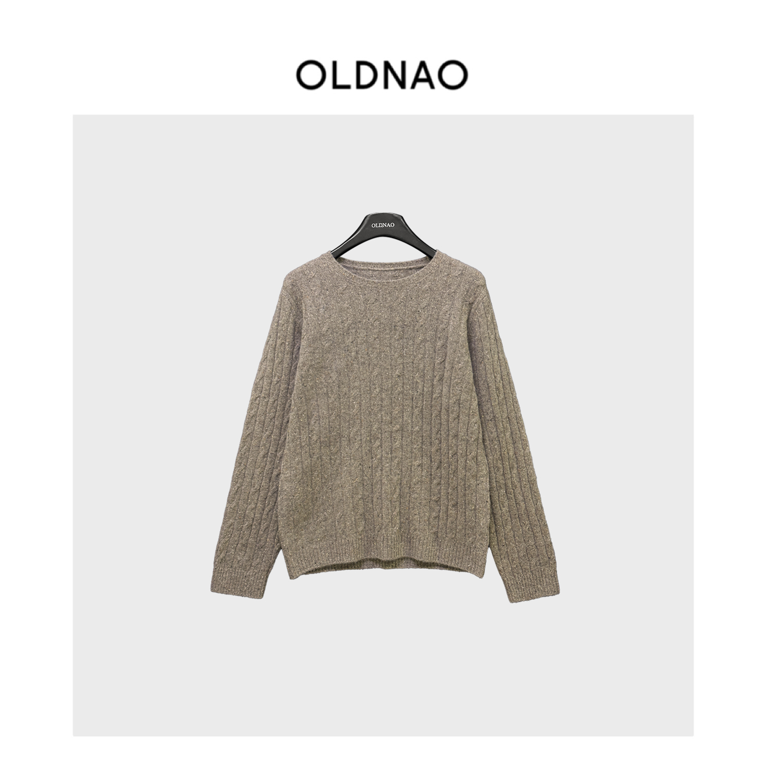 【OLDNAO】品牌订单线绵羊毛巴胺色系绞花圆领毛衣-ZDQ-25663