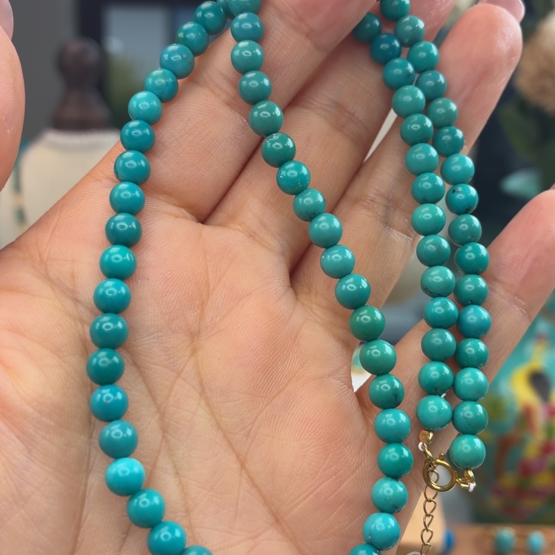 绿松石18K金镶嵌颈饰