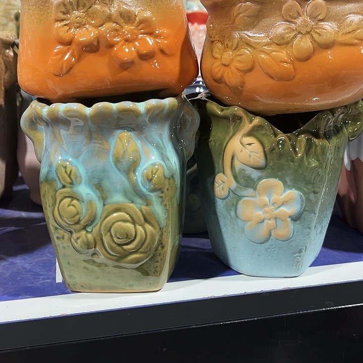 瓷片花盆多肉植物艺术品