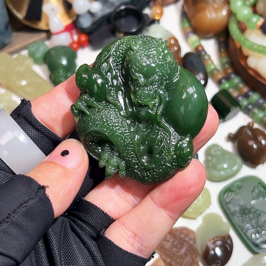 和田玉（碧玉）颈饰未镶嵌清货！不赔钱是小狗子！