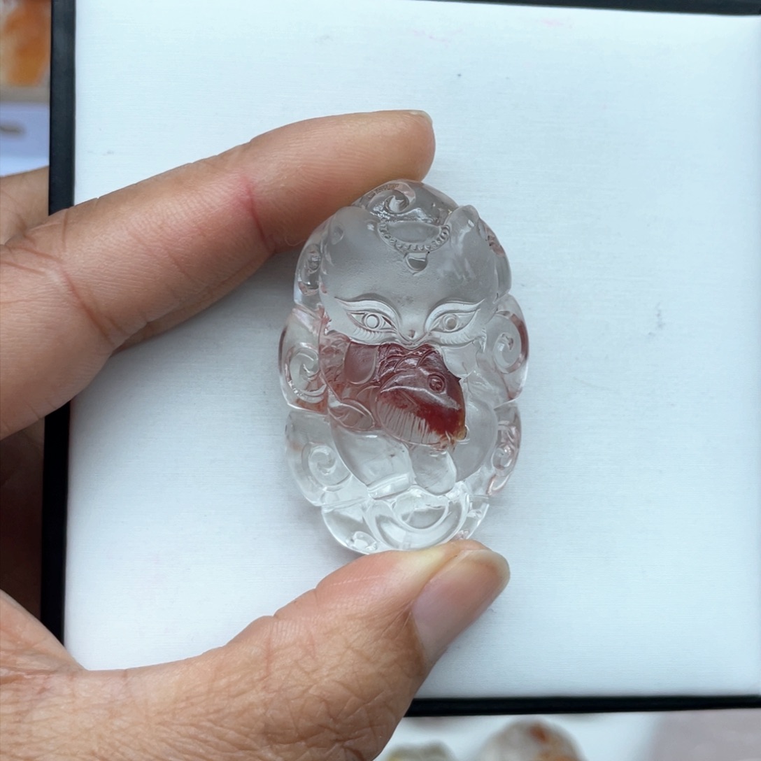 水晶吊坠(不含链)未镶嵌一*猫