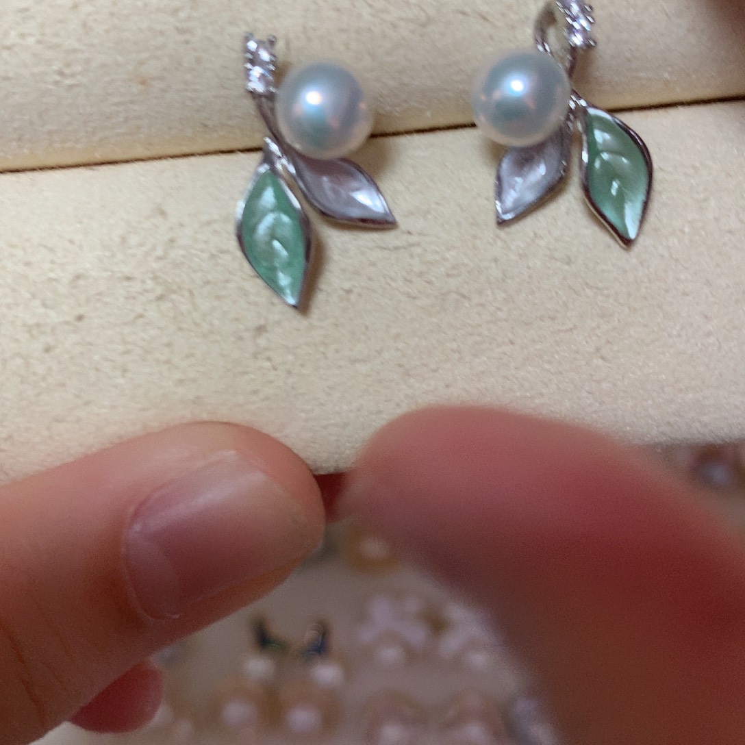 淡水珍珠耳饰合金