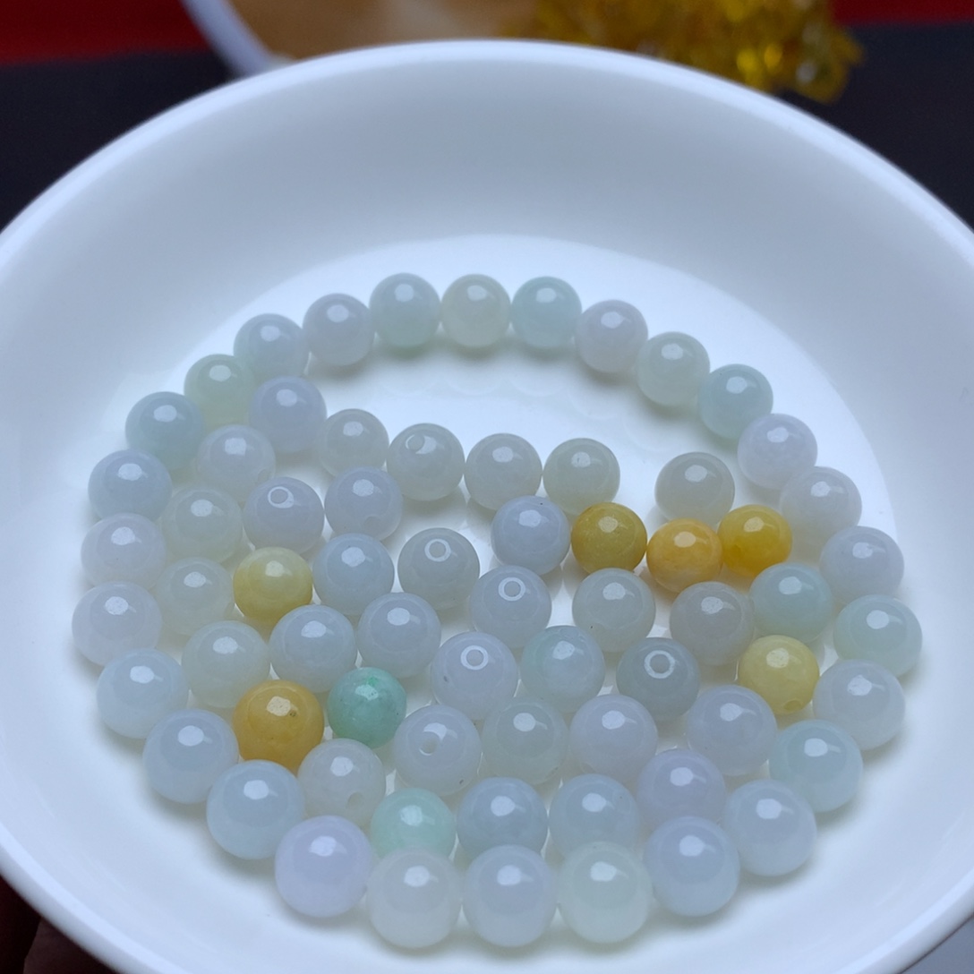 【闪购商品】翡翠手链未镶嵌卡7淡三彩30个